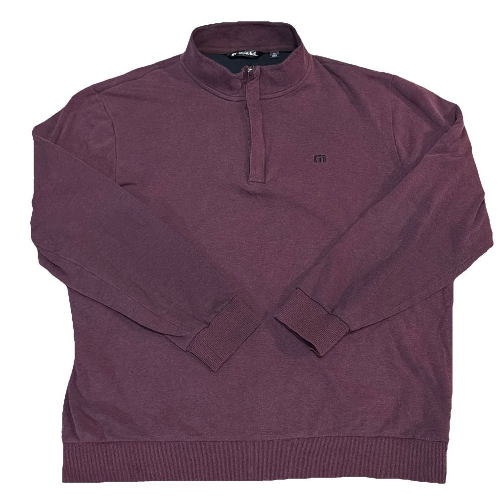 Travis Mathew Men's 2XL 1/4 Zip Purple Long Sleeve Pullover‎